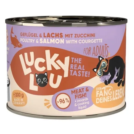 Lucky Lou Lifestage Adult Drób i łosoś puszka 200g