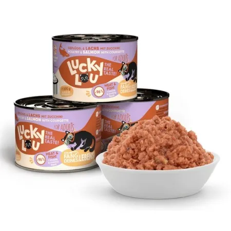Lucky Lou Lifestage Adult Drób i łosoś puszka 200g-2037746
