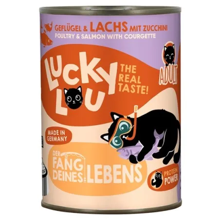 Lucky Lou Lifestage Adult Drób i łosoś puszka 400g-2037752