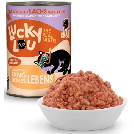 Lucky Lou Lifestage Adult Drób i łosoś puszka 400g-2037753