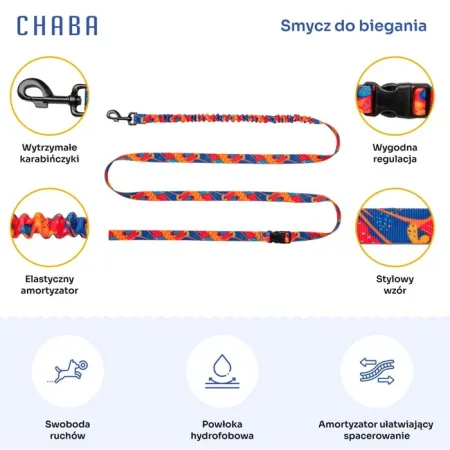 CHABA Smycz z amortyzatorem do biegania Story III M 25mm/280cm Aussie-2038097