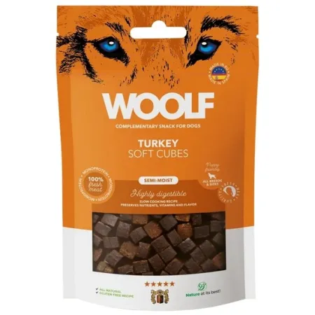 Woolf Soft Cubes Monoprotein Turkey 100g-2038406