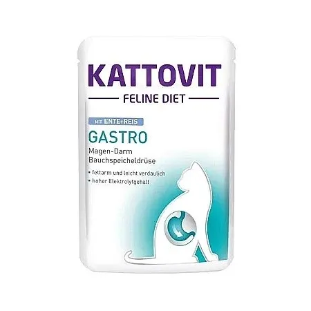 Kattovit Feline Diet Gastro kaczka i ryż saszetka 85g-2038495