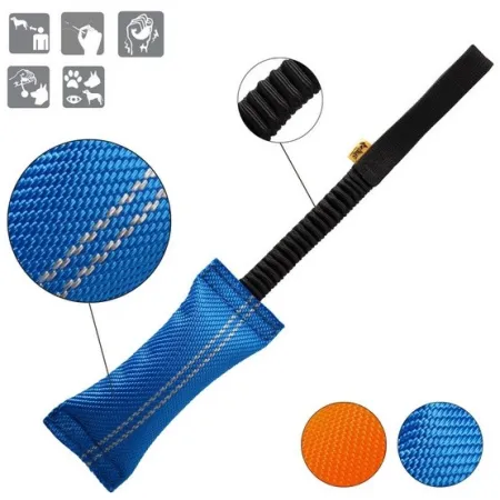 Dingo Zabawka dla psa - Szarpak z węża strażackiego z rączką bungee niebieski-2038759