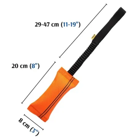 Dingo Zabawka dla psa - Szarpak z węża strażackiego z rączką bungee pomarańczowy-2038765