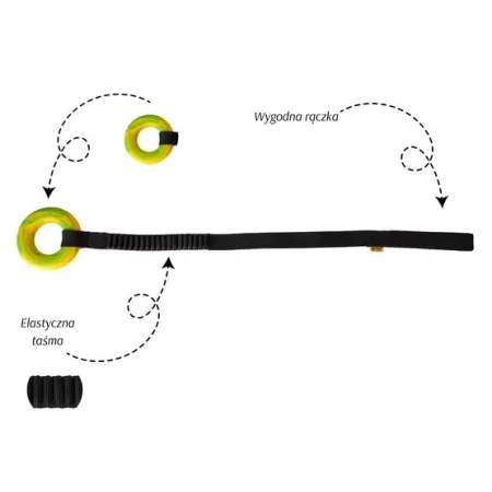 Dingo Zabawka dla psa - Szarpak Ringo z rączką bungee 10cm-2038775
