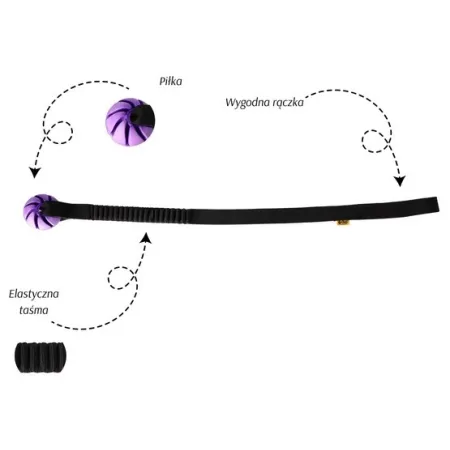 Dingo Zabawka dla psa - Szarpak Piłka z rączką bungee 6cm-2038780