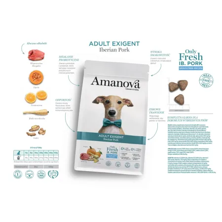 Amanova Dog Adult Exigent Iberian Pork - wieprzowina 2kg-2038900