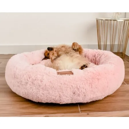 MIMIKO Pets Legowisko Shaggy okrągłe M 45cm różowe-2039095