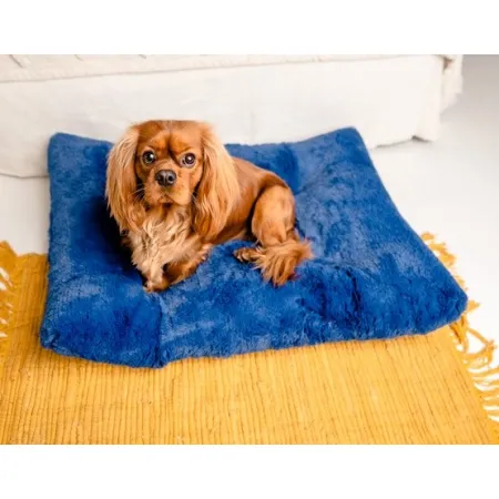 MIMIKO Pets Legowisko Shaggy prostokątne XL 85x65cm chabrowe-2039110