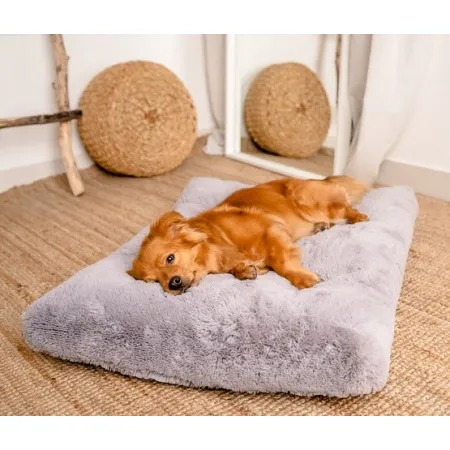 MIMIKO Pets Legowisko Shaggy prostokątne XL 85x65cm szare-2039113