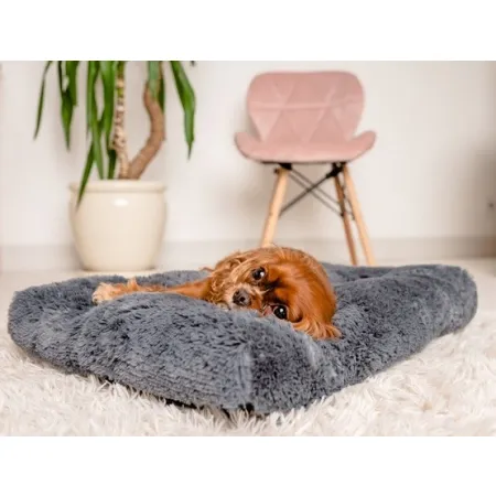 MIMIKO Pets Legowisko Shaggy prostokątne L 65x45cm grafitowe-2039126