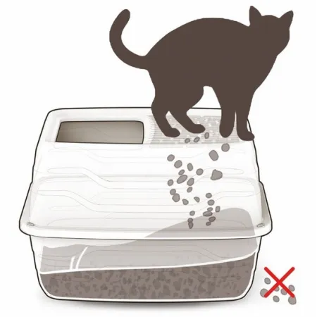 Yarro/Moderna Toaleta dla kota z wejściem od góry 56cm szara-2039872