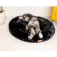 MIMIKO Pets Legowisko Shaggy okrągłe XXL 100cm czarne-2037546