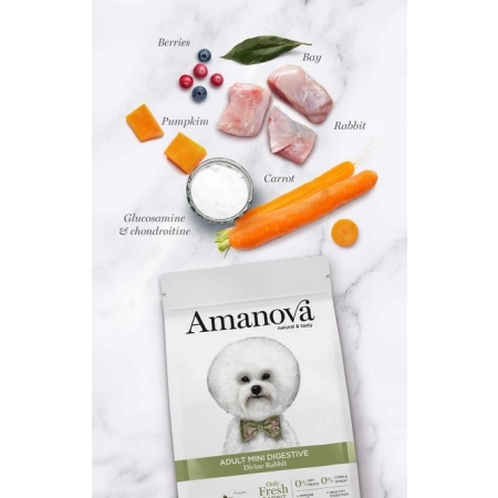 Amanova Dog Adult Mini Digestive Divine Rabbit - królik 7kg-2040076