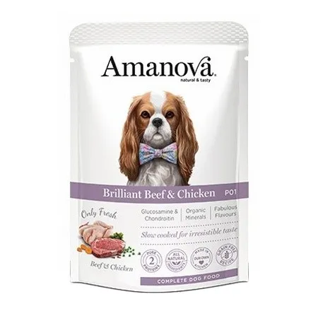 Amanova Dog Adult Brilliant Beef & Chicken - wołowina i kurczak saszetka 300g [P01]