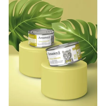 Amanova Cat Tuna & Shrimps - tuńczyk i krewetki w bulionie puszka 70g [12]-2040226