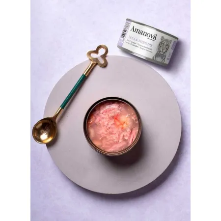 Amanova Cat Tuna & Shrimps - tuńczyk i krewetki w galaretce puszka 70g [10]-2040240