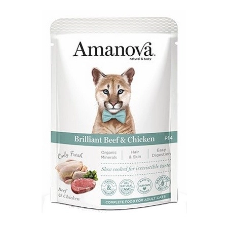 Amanova Cat Brilliant Beef & Chicken - wołowina i kurczak saszetka 85g [P14]