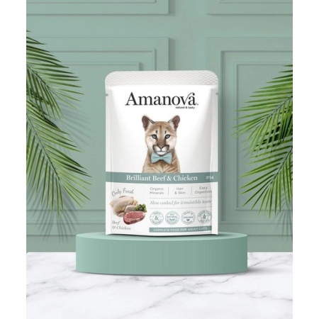 Amanova Cat Brilliant Beef & Chicken - wołowina i kurczak saszetka 85g [P14]-2040266