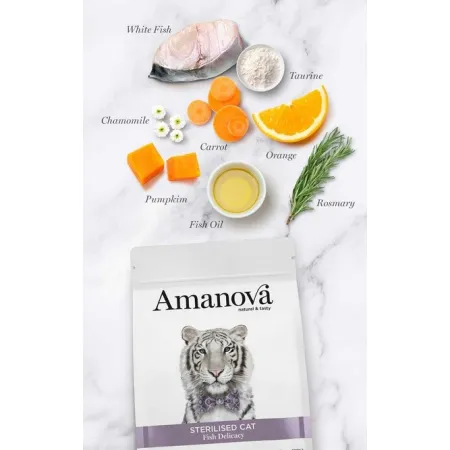 Amanova Cat Sterilised Fish Delicacy - biała ryba 300g-2040331