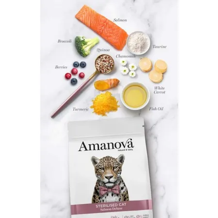 Amanova Cat Sterilised Salmon Deluxe - łosoś 300g-2040361