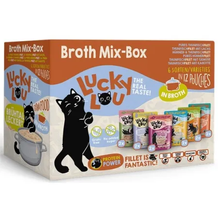 Lucky Lou Extrafood Broth-Mix-Box Multipack w bulionie saszetki 12x70g