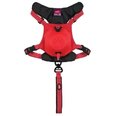 Zolux Szelki ze smyczą automatyczną Easyride M czerwone