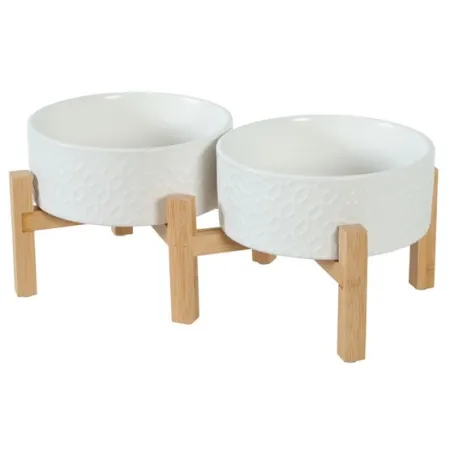 Zolux Miska ceramiczna dla psa i kota Keramo Duo 2x700ml biała-2040529