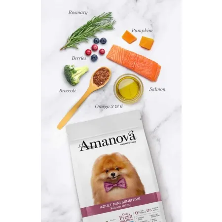 Amanova Dog Adult Mini Sensitive Salmon Deluxe - łosoś 7kg-2040607