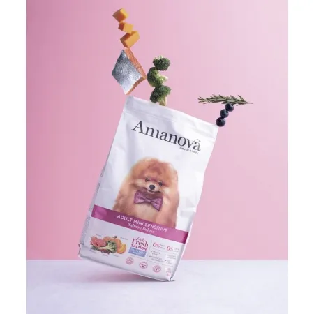 Amanova Dog Adult Mini Sensitive Salmon Deluxe - łosoś 7kg-2040608