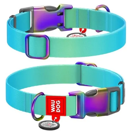 Collar WauDog Recycled Obroża nylonowa z QR-paszportem, gradient XL 25mm x 37-58cm niebieski
