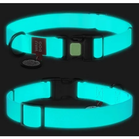 Collar WauDog Waterproof Obroża wodoodporna z QR-paszportem, akumulująca światło, plastikowy fastex, 25mm/34-49cm