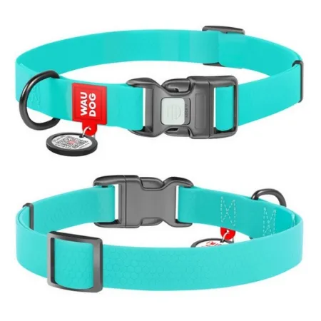 Collar WauDog Waterproof Obroża wodoodporna z QR-paszportem, akumulująca światło, plastikowy fastex, 25mm/34-49cm-20
