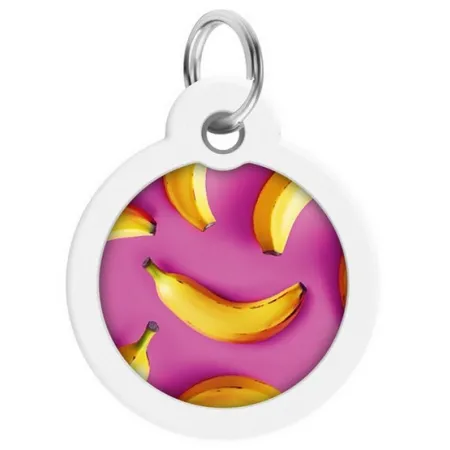 Collar WauDog Smart ID Zawieszka z QR-paszportem okrągła 3cm banany na różu-2041307