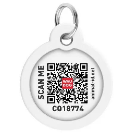Collar WauDog Smart ID Zawieszka z QR-paszportem okrągła 3cm banany na różu-2041308