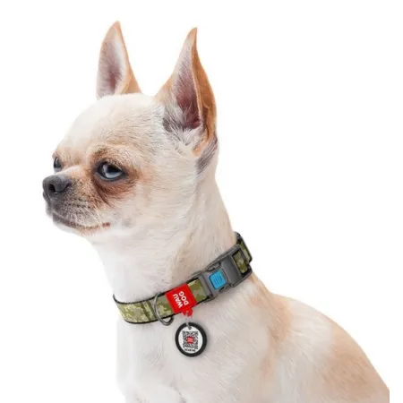 Collar WauDog Nylon Obroża nylonowa z QR-paszportem, plastikowy fastex, wzór MILITARY, L 25mm/33-49cm-2041390
