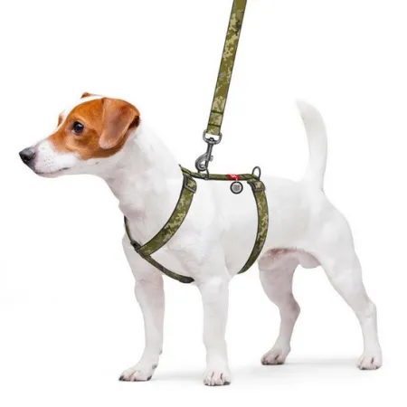 Collar WauDog Nylon Szelki nylonowe anatomiczne w kształcie litery H, z QR-paszportem, plastikowy fastex, wzór MILITAR