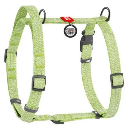 Collar WauDog Re-Cotton Szelki z rączką z regenerowanej bawełny anatomiczne w kształcie litery H, odblaskowe z QR-paszportem, plastikowy fastex, L jas