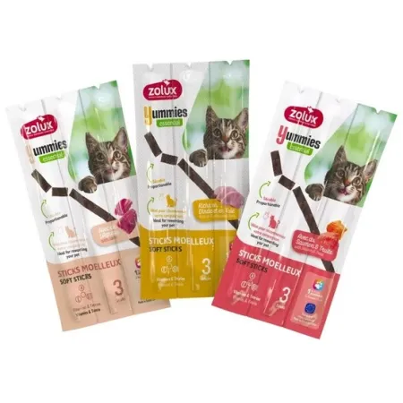 Zolux Yummies Miękki przysmak dla kota - Pałeczki Łosoś & Pstrąg 3x5g-2041573