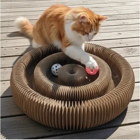 Zolux Chatouille Drapka tekturowa składana podwójna z piłkami i kocimiętką