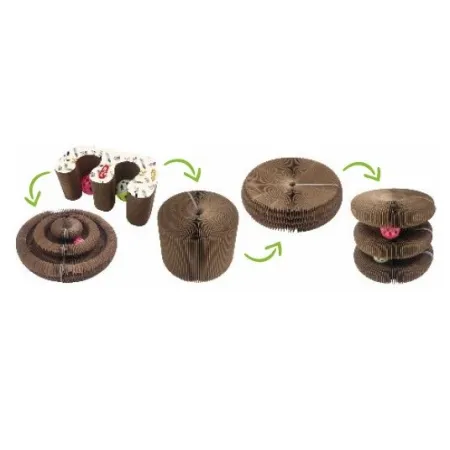 Zolux Chatouille Drapka tekturowa składana podwójna z piłkami i kocimiętką-2041760