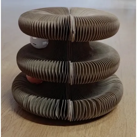 Zolux Chatouille Drapka tekturowa składana podwójna z piłkami i kocimiętką-2041763