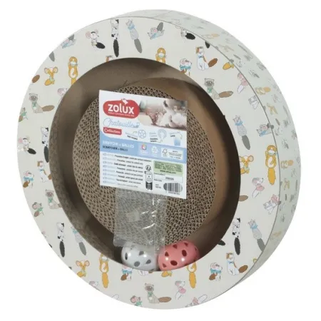 Zolux Chatouille Drapka tekturowa okrągła z piłkami i kocimiętką