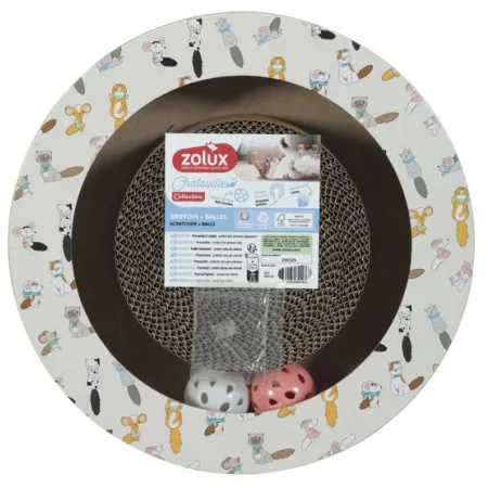 Zolux Chatouille Drapka tekturowa okrągła z piłkami i kocimiętką-2041765
