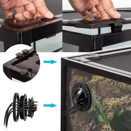 Repti-Zoo Glass Terrarium 60x45x45cm - szklane terrarium z metalową siatką-2042064