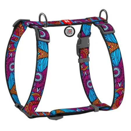 Collar WauDog Nylon Szelki nylonowe anatomiczne w kształcie litery H, z QR-paszportem, plastikowy fastex, wzór LATO, rozmiar M 20mm