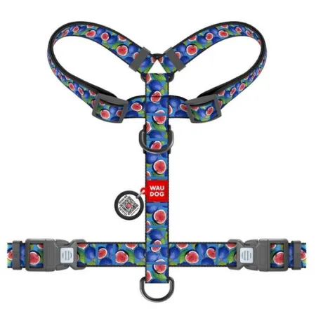 Collar WauDog Nylon Szelki nylonowe anatomiczne w kształcie litery H, z QR-paszportem, plastikowy fastex, wzór FIGA, r