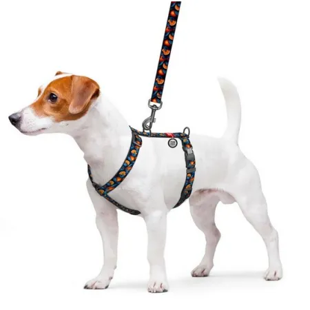 Collar WauDog Nylon Szelki nylonowe anatomiczne w kształcie litery H, z QR-paszportem, plastikowy fastex, wzór POMARA?