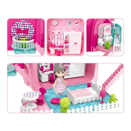 Domek Dla Lalek Toaletka W Walizce Plecak Zestaw 3w1 + Akcesoria-2042498